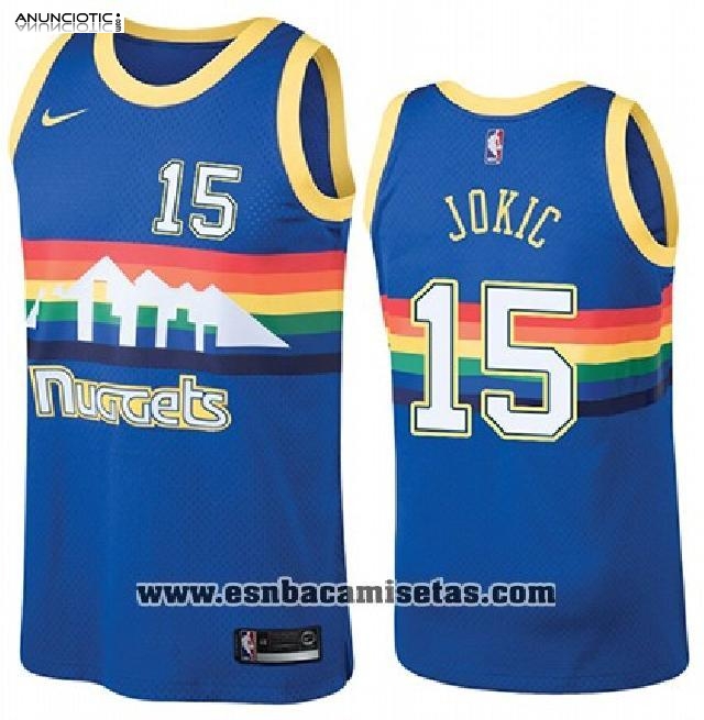 Camiseta Denver Nuggets Nikola Jokic NO 15 Hardwood Classics 2019-20 Azul