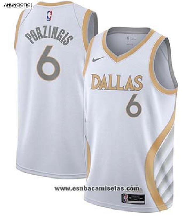Camiseta Dallas Mavericks Kristaps Porzingis NO 6 Ciudad 2020-21 Blanco