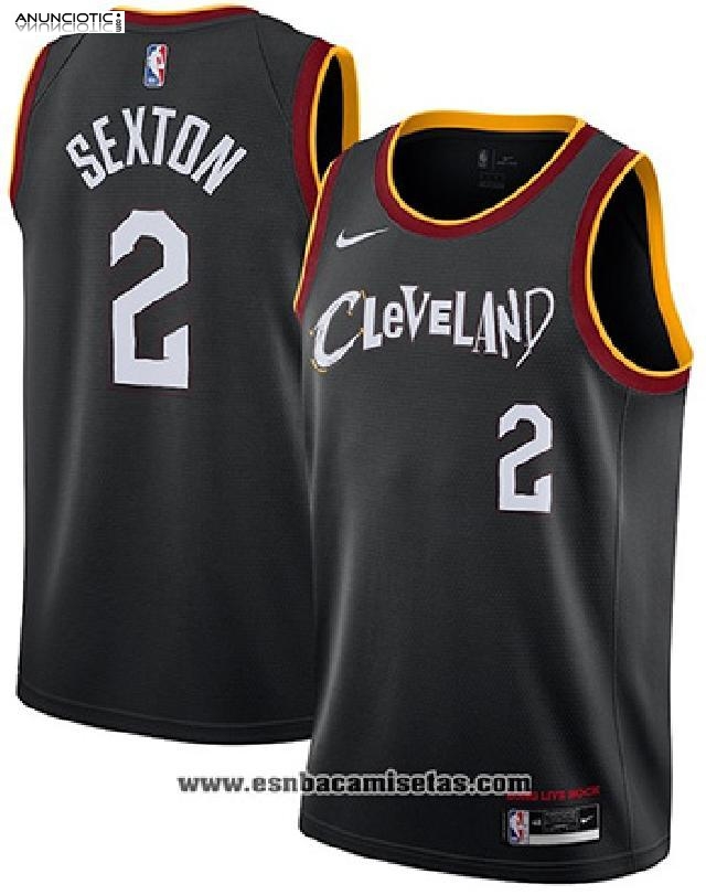 Camiseta Cleveland Cavaliers Collin Sexton NO 2 Ciudad 2020-21 Negro