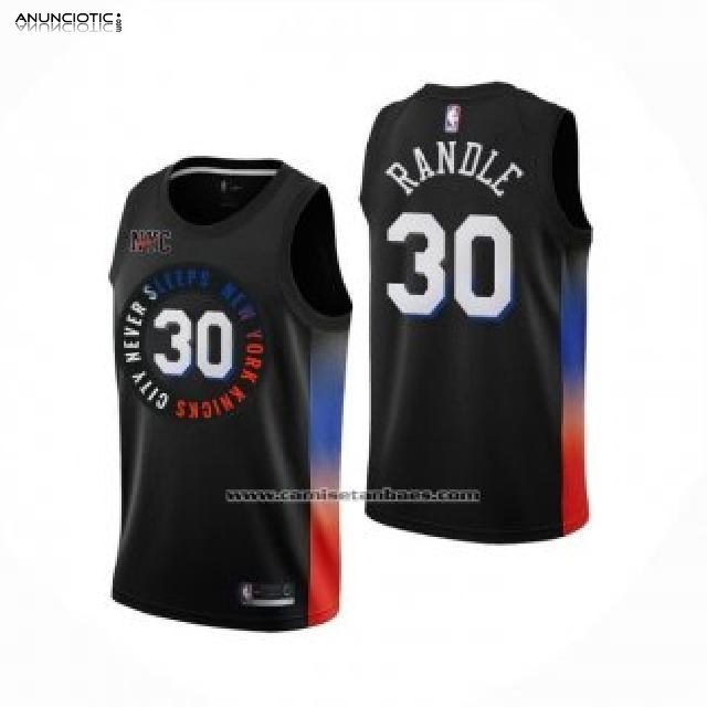 Camiseta New York Knicks Julius Randl Ciudad 2020-21 Negro