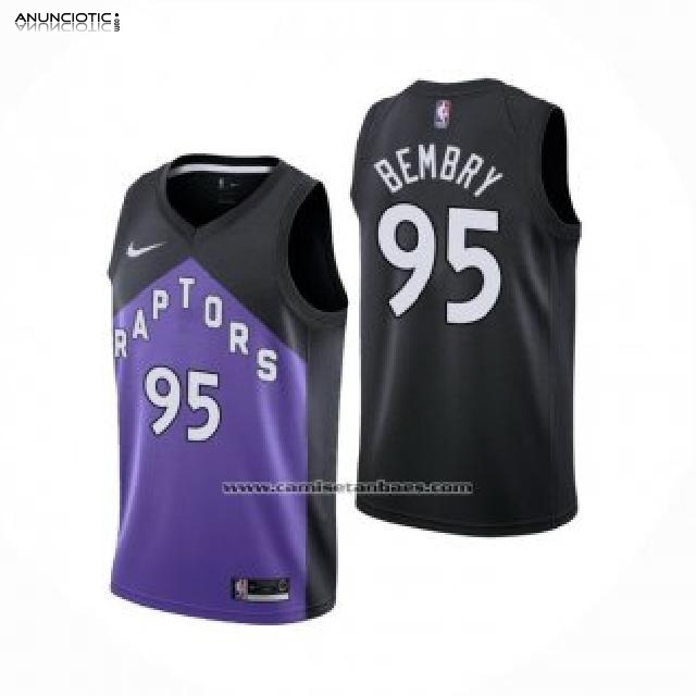 Camiseta Toronto Raptors DeAndre Bembry Earned 2020-21 Negro Violeta