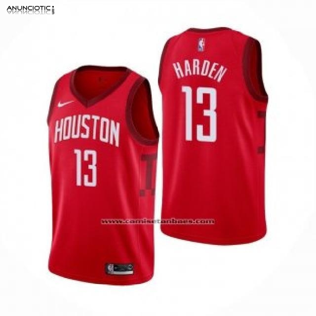 Camiseta Houston Rockets James Harden NO 13 Earned Rojo