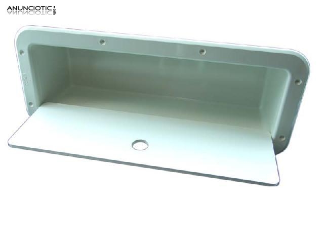 Contenedor pvc blanco con puerta extintor 395x155mm