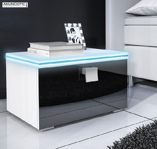 Mesilla dormitorio alicante con led blanco y azul