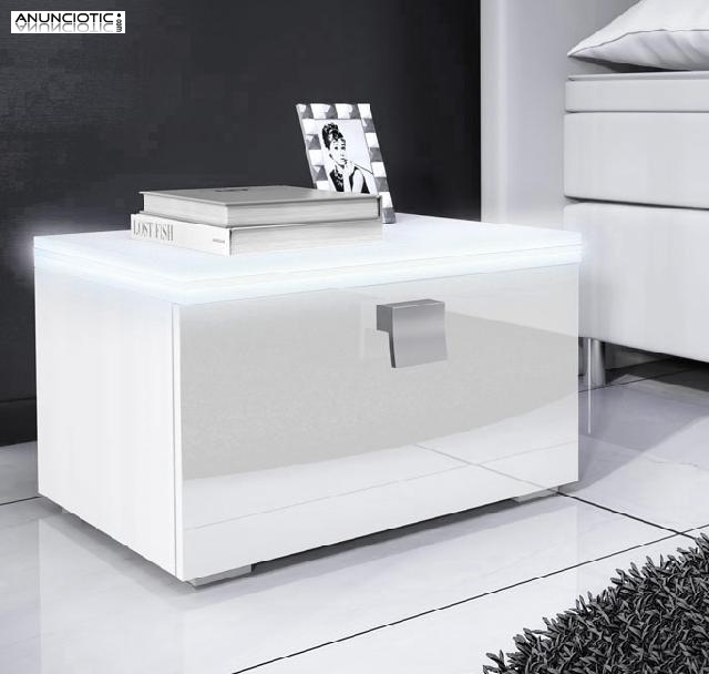 Mesilla dormitorio alicante con led blanco y azul