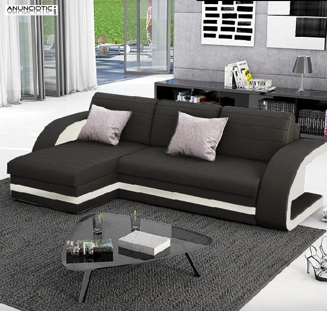 Sofá cama hilda con chaise longue universal negro