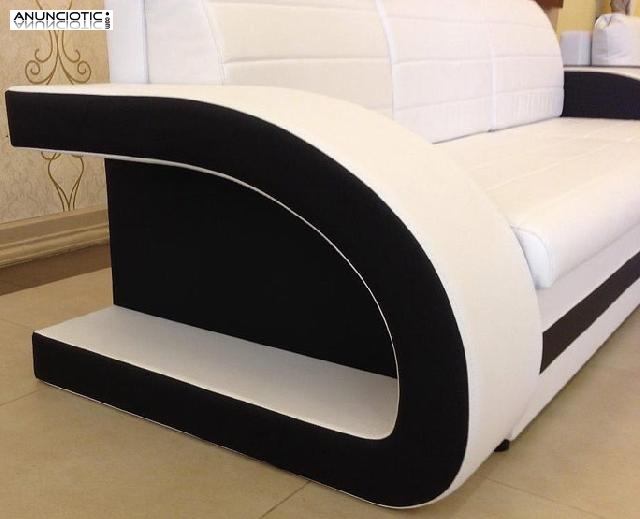 Sofá cama hilda con chaise longue universal negro