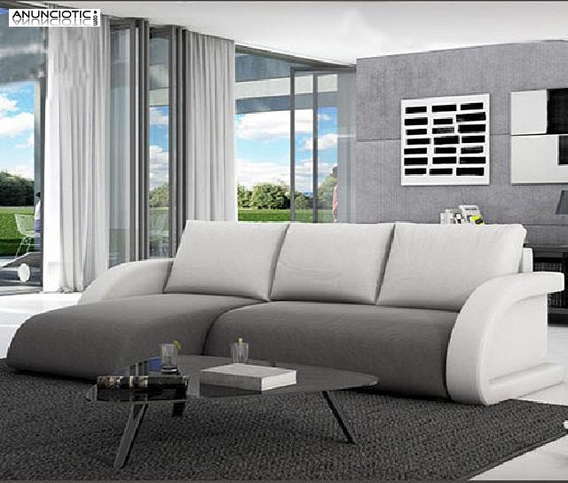 Sofá cama icaro con chaise longue universal gris