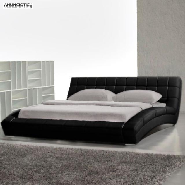 CAMA DISEÑO MODERNO MIAMI BLANCO O NEGRO