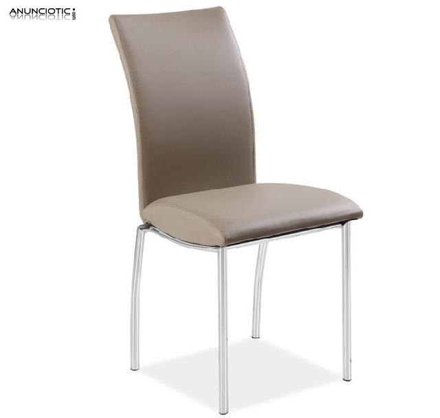 Silla de comedor volga beige y gris 