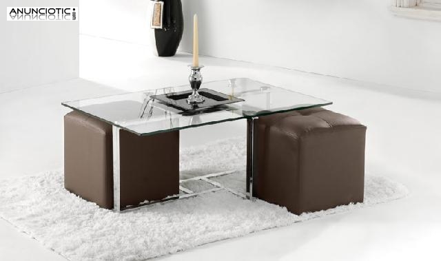 Mesa de centro sedan 98x64 cristal 