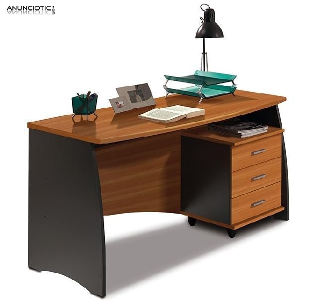 Mesa de despacho 138cm color castaño