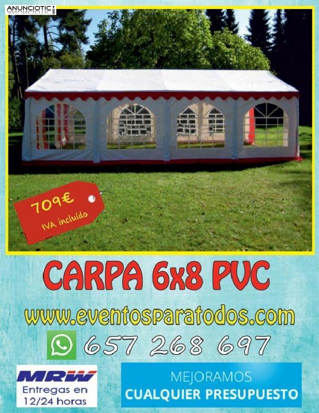 Carpa barata 6x8 pvc