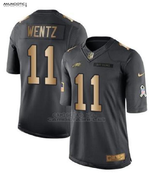 Camiseta Philadelphia Eagles Wentz Negro 2016