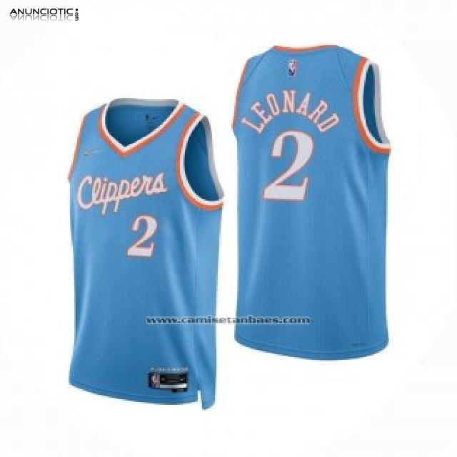 Camiseta Los Angeles Clippers Kawhi Leonard Ciudad 2021-22 Azul
