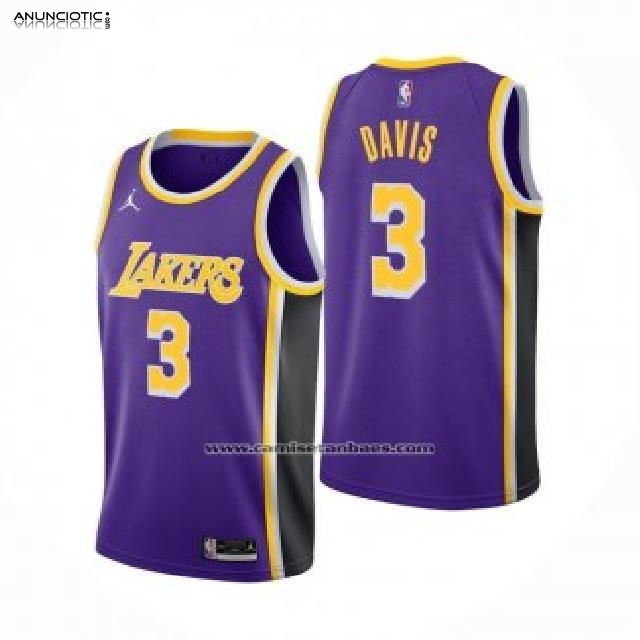 Camiseta Los Angeles Lakers Anthony Davis Statement 2021-22 Violeta