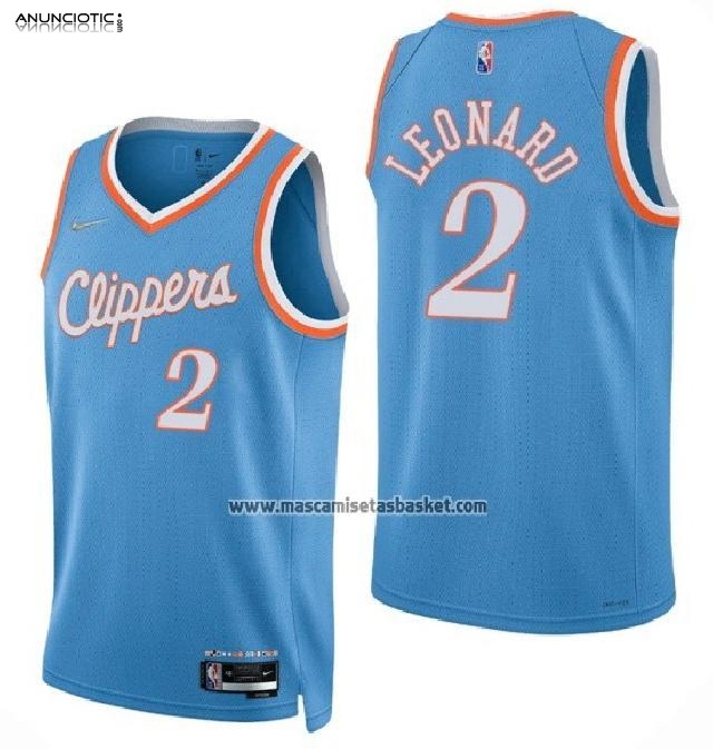 Camiseta Los Angeles Clippers Kawhi Leonard NO 2 Ciudad 2021-22 Azul