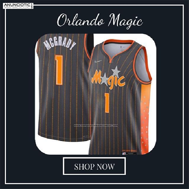 Camiseta Orlando Magic Tracy Mcgrady NO 1 Ciudad 2021-22 Marron