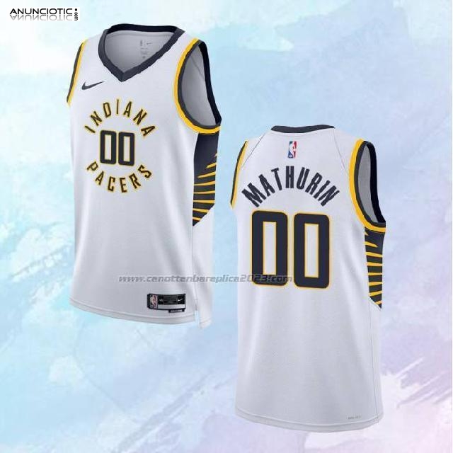 NO 00 Bennedict Mathurin Camiseta Indiana Pacers Association Blanco