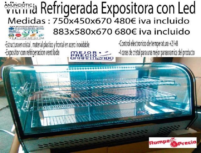 Expositor refrigerada  vitrina con iluminacion led