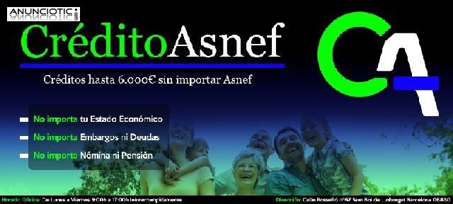 Créditos urgentes con asnef o deudas