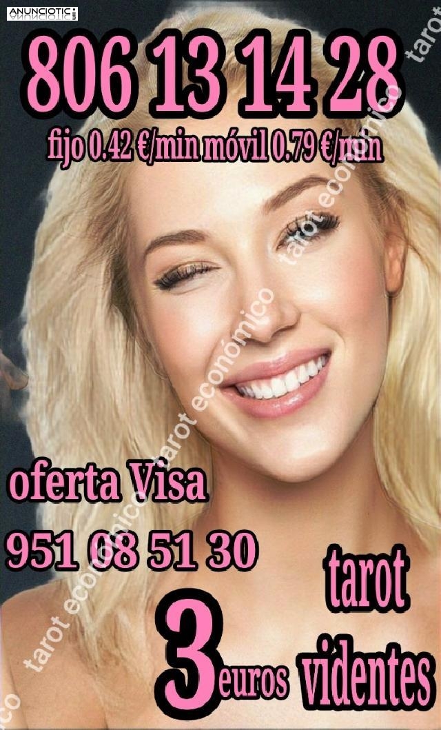 Tarot 3 euros visa y 806 económico 0.42/ minutos oferta 