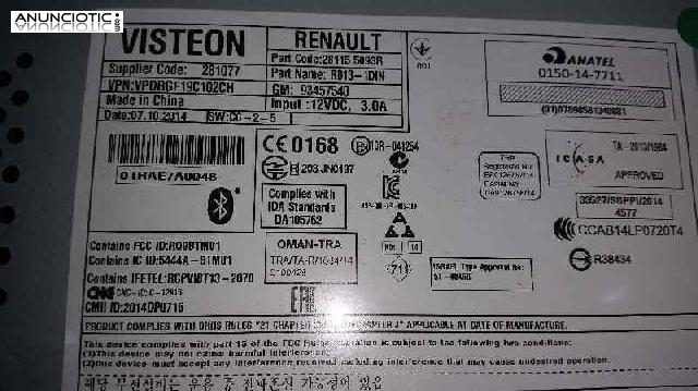 Audio gps renault trafic r0131din