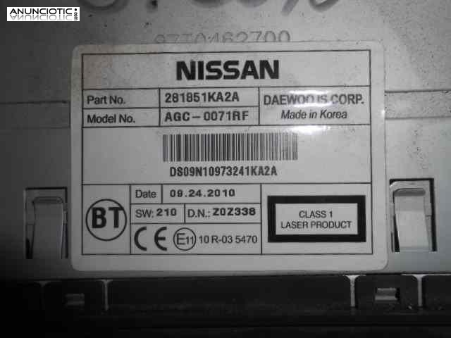 Audio gps nissan juke agc0071rf