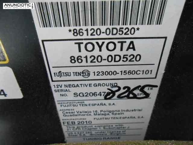 Audio gps toyota yaris 861200d520