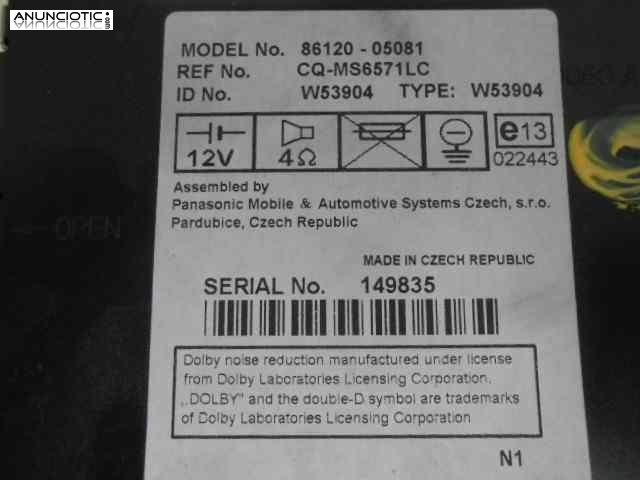 Audio gps toyota avensis 8612005081