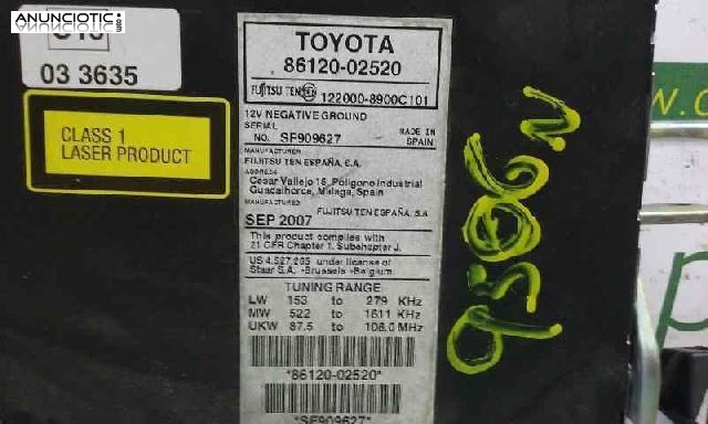 Audio gps toyota auris 1220008900c101