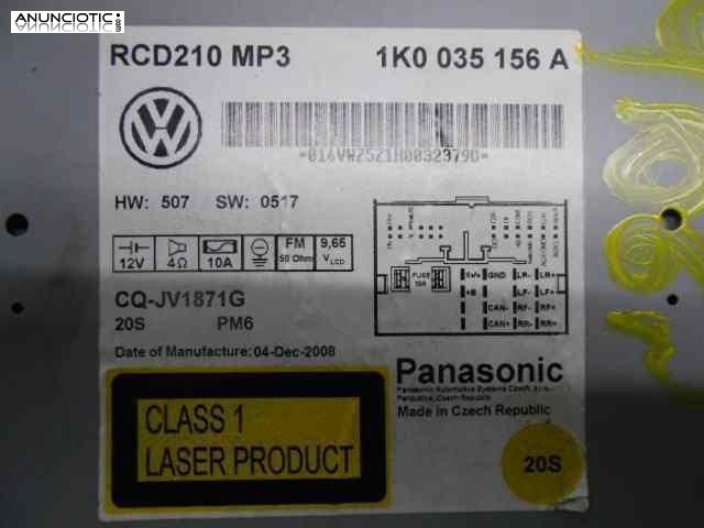 Audio gps volkswagen golf rcd210mp3