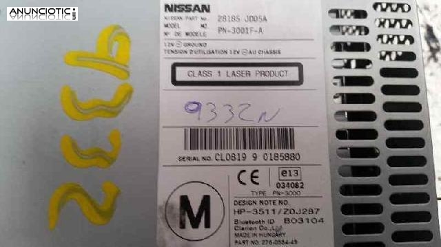 Audio gps nissan qashqai 28185jd05a