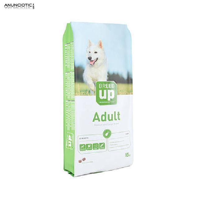 Pienso súperpremium para perros Breed Up Adult Turkey con pavo para razas m