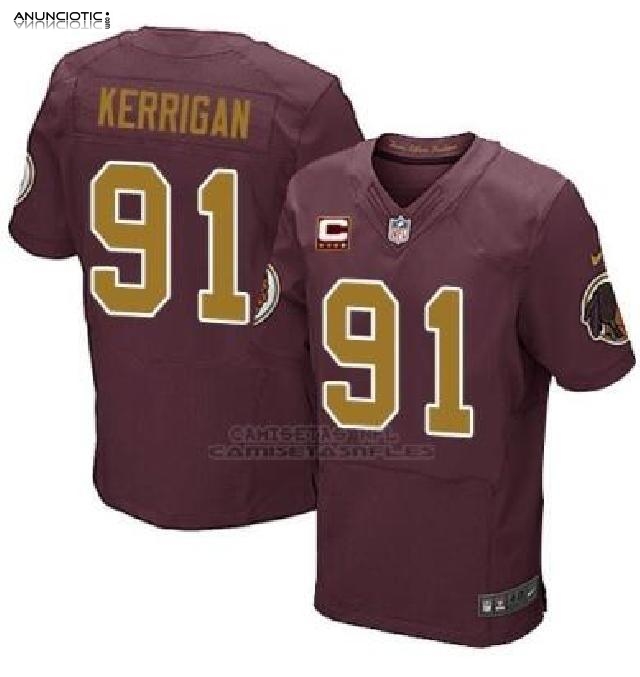 Camiseta Washington Redskins Kerrigan Apagado Rojo