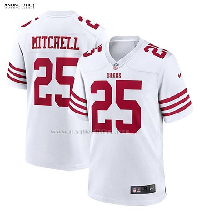 Camiseta NFL Game San Francisco 49ers Elijah Mitchell Blanco