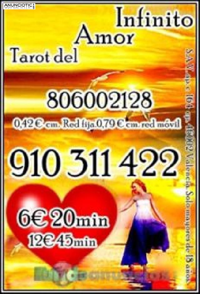 videncia y tarot del amor infinito  910311422 visa 4 15min/ 6 20min