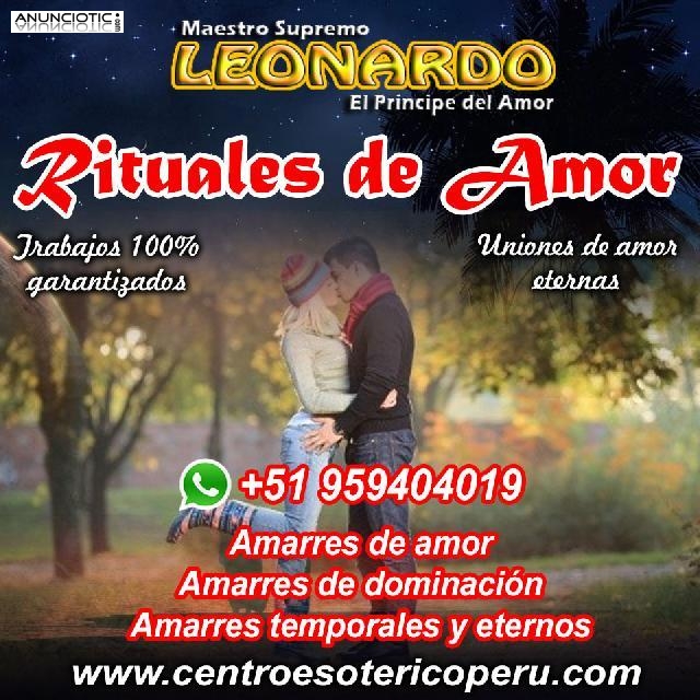 Leonardo especialista en trabajos de amor