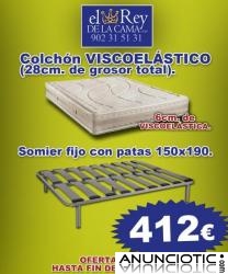 Oferta de otoño: colchón visco+somier con patas de REGALO.