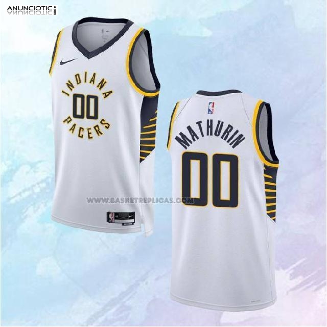 NO 00 Bennedict Mathurin Camiseta Indiana Pacers Association Blanco 2022-23