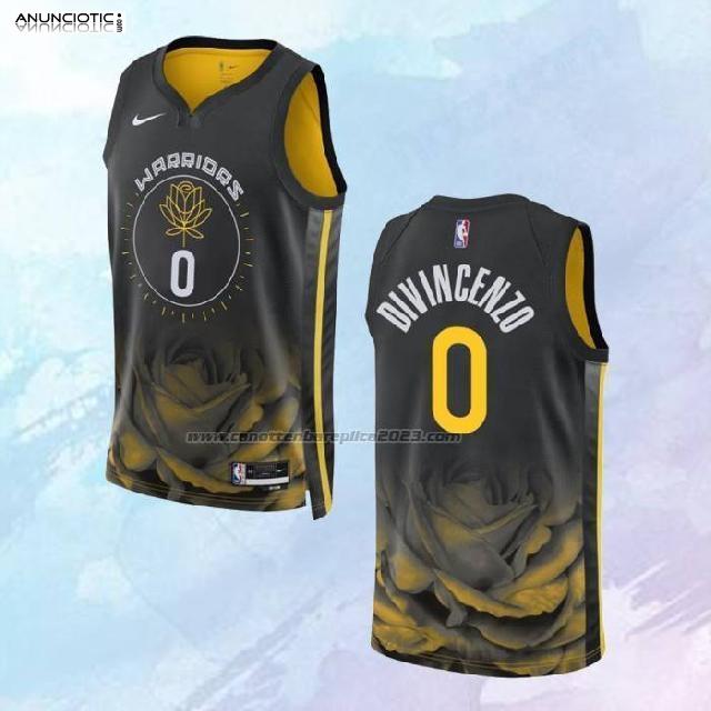 NO 0 Donte Divincenzo Camiseta Golden State Warriors Ciudad Negro 2022-23