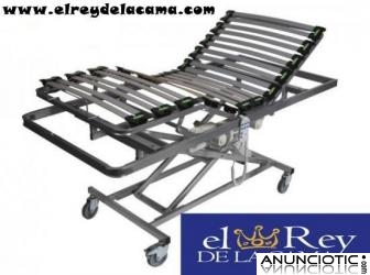 Cama geriátrica con carro elevador.