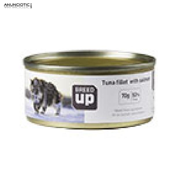 Alimento húmedo para gatos Breed Up Adult atun con salmón 70 gr