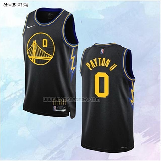 NO 0 Gary Payton II Camiseta Golden State Warriors Ciudad Negro