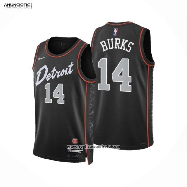 Camiseta Detroit Pistons Alec Burks #14 Ciudad 2023-24 Negro