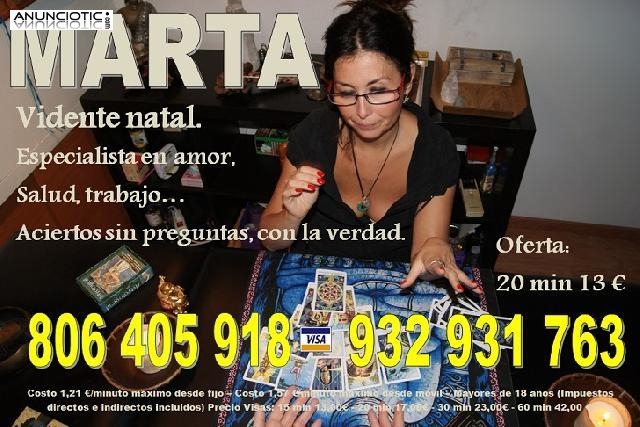 Marta vidente medium. acierto seguro, 13 20 min. tarot 806405918  