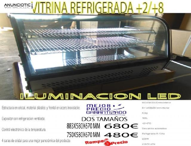 Vitrina refrigerada con led  y autodescarche