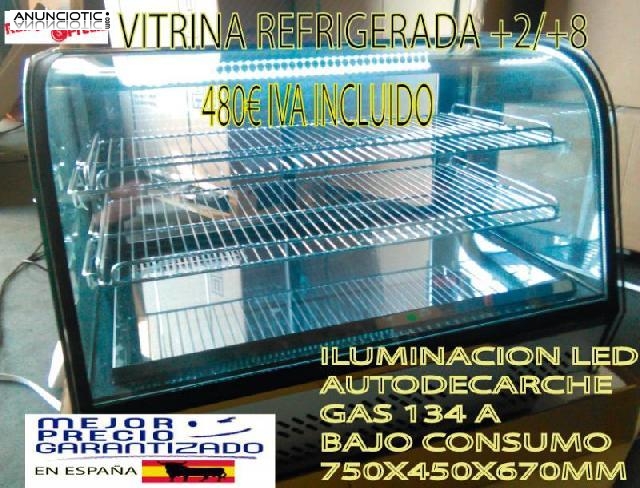 Vitrina refrigerada con led  y autodescarche