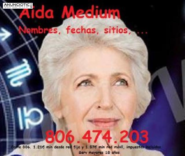 Aida, vidente natural, sin preguntas. Mdium única. 806 474 203