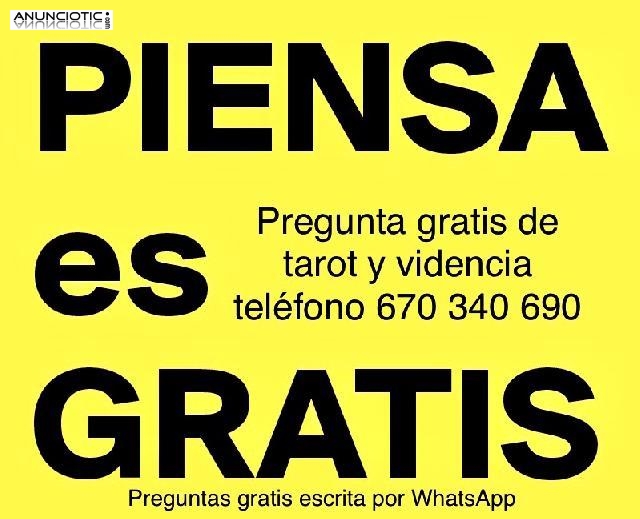 Vidente gratis tarotista gratuita primera consulta teléfono 670 340 690